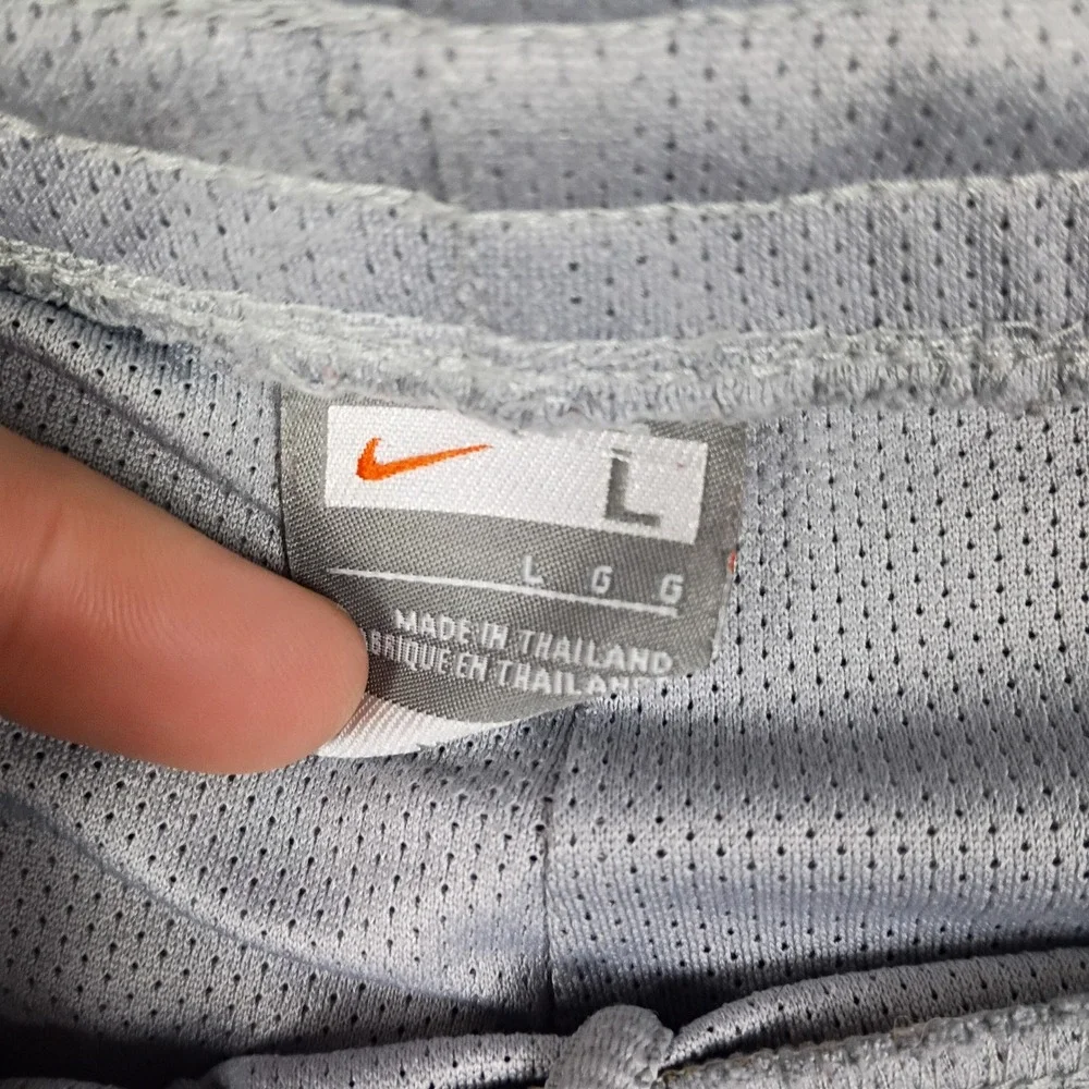 Nike FIT Mesh Athletic Shorts Mens Large‎ Grey Basketball Training Swoosh Logo
